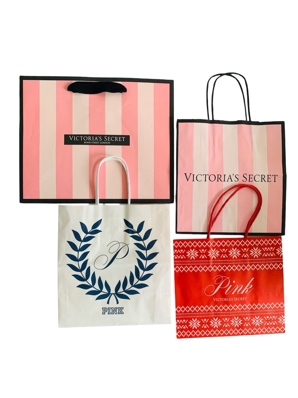 Victoria’s Secret & PINK Shopping Bag Lot Set of 4 Gift Bags Rare Designs